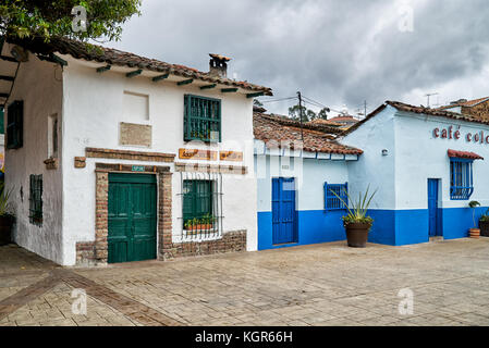 Les vieux bâtiments sur la place Chorro de Quevedo, Bogota, Colombie, Amérique du Sud Banque D'Images