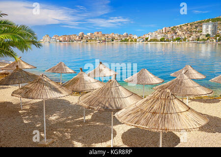 Albanie - Saranda city beach Banque D'Images