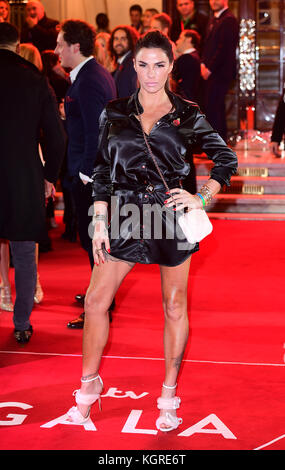 Katie Price participant au Gala ITV tenu au London Palladium. Date de la photo: Jeudi 9 novembre 2017. Voir l'histoire de PA SHOWBIZ ITV. Le crédit photo devrait se lire comme suit : Ian West/PA Wire. Banque D'Images