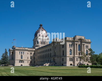 Palais législatif de la Saskatchewan, provincial Capitol, la Wascana Centre, Regina, Saskatchewan, Canada. Banque D'Images