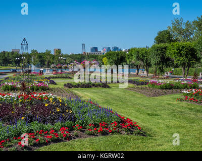 Les Jardins de la reine Elizabeth II, la Wascana Centre, Regina, Saskatchewan, Canada. Banque D'Images