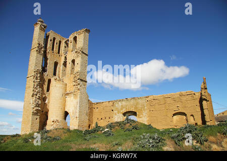 Ruines de l'église de San Juan Bautista de Campos, tamariz à Valladolid, Castilla y León, Espagne Banque D'Images