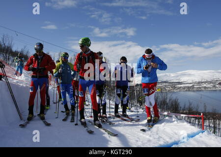 Coupe du Monde Skimountaineering Tromsø , Randonee Racing Banque D'Images