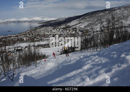 Coupe du Monde Skimountaineering Tromsø , Randonee Racing Banque D'Images