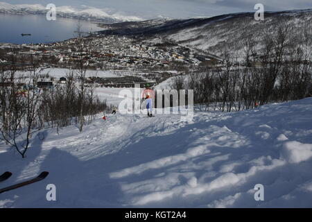 Coupe du Monde Skimountaineering Tromsø , Randonee Racing Banque D'Images