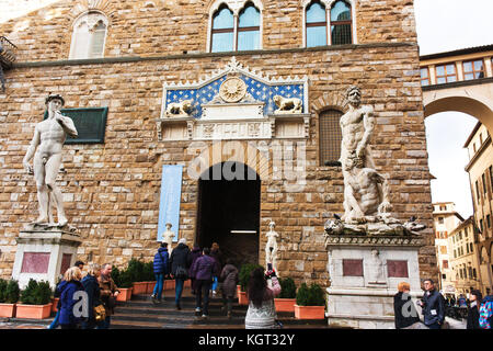 Firenze, Italie - février 06, 2017 - statue de David de Michel-Ange, exposés dans la Galleria dell'Accademia de Florence. Il s'est déplacé de la place de la tr Banque D'Images