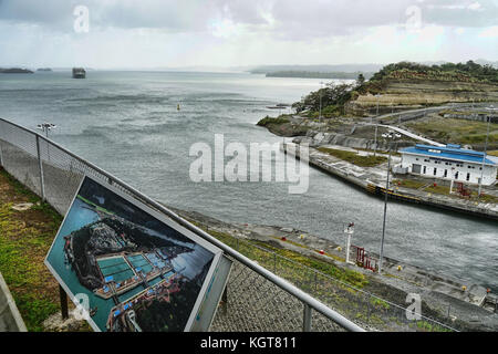 Vue sur le Canal de Panama. Banque D'Images