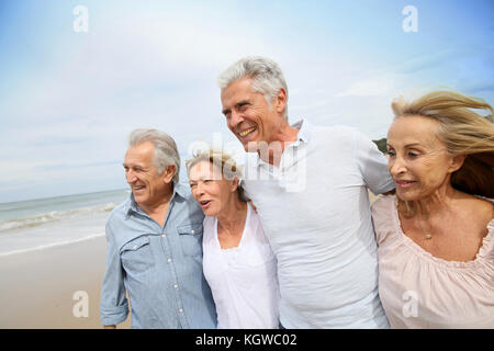 Les témoins de la marche sur la plage Banque D'Images