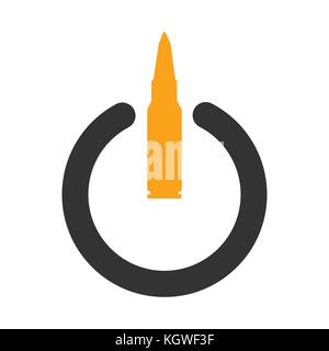 Symbole d'arrêt, une balle dans l'icône Éteindre pour conflit anti concept, vector design iconique. Illustration de Vecteur