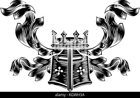 Casque manteau d'armes Heraldic Crest Illustration de Vecteur