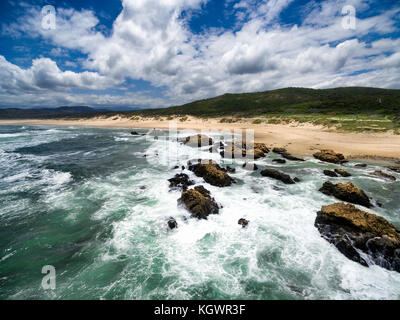 Vue aérienne de Buffels Bay, Knysna, Afrique du Sud Banque D'Images