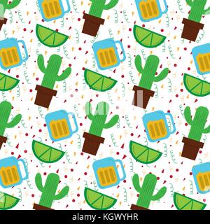 Mexican cactus et de la tequila citron Illustration de Vecteur