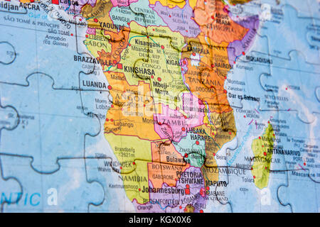 Puzzle carte du monde Banque D'Images