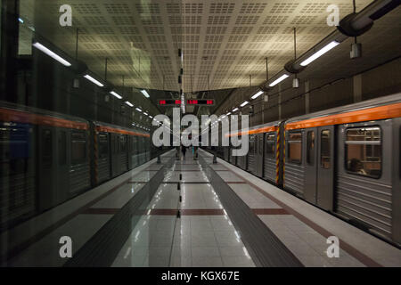 La station de métro d'Agios Dimitrios, à Athènes, Grèce. Banque D'Images