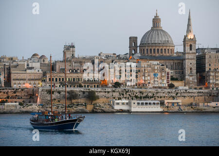 La Valletta, Malte - 2 novembre 2017 : vue sur la Valette, la capitale de Malte Banque D'Images