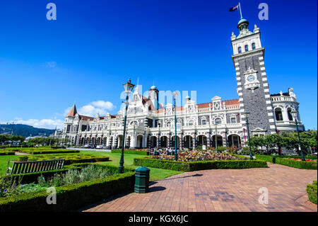 La gare de style édouardien, Dunedin, île du Sud, Nouvelle-Zélande Banque D'Images