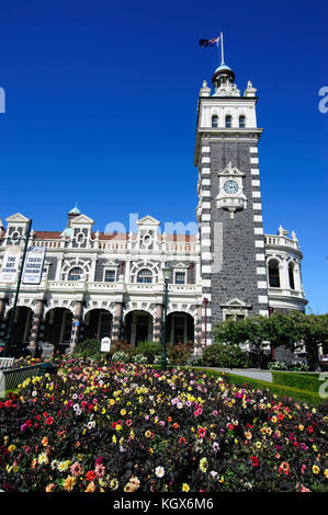 La gare de style édouardien, Dunedin, île du Sud, Nouvelle-Zélande Banque D'Images