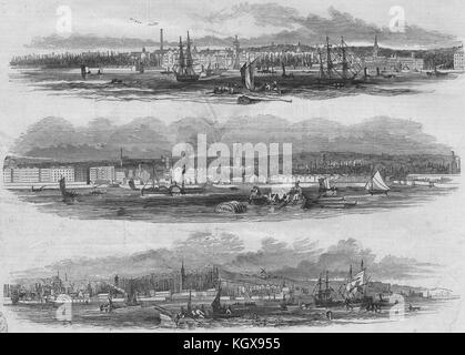 Visite du Prince Albert à Liverpool. Liverpool, de Woodside en 1846 1846. L'Illustrated London News Banque D'Images