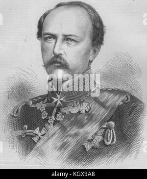 Le Prince Friedrich Carl Nicolaus de Prusse La Prusse de 1870. L'Illustrated London News Banque D'Images