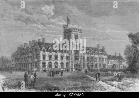 La Royal Agricultural College de Cirencester - façade sud. La Loire 1881. L'Illustrated London News Banque D'Images