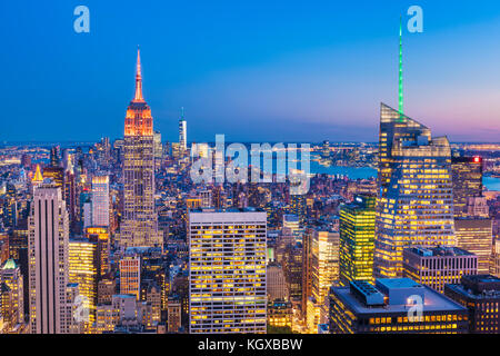 Toits de New York, manhattan, Empire State Building, de nuit, New York City, États-Unis d'Amérique, Amérique du Nord new york usa new york USA