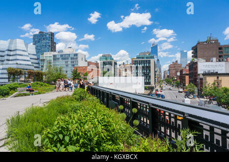 New York usa new york le new york high line park urbain formé à partir d'une ligne de chemin de fer surélevée à Chelsea Manhattan New york city HIGHLINE Banque D'Images