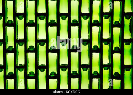 Carreaux de verre vert Créer un motif artistique. Banque D'Images