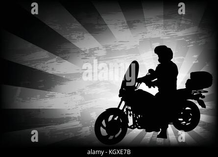 Motocycliste sur l'abstract background - vector Illustration de Vecteur