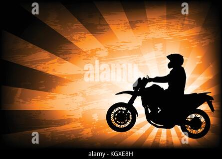 Motocycliste sur l'abstract background - vector Illustration de Vecteur