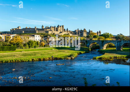 Aude (11). La cité de Carcassonne // Aude (11). La ville fortifiée de Carcassonne Banque D'Images