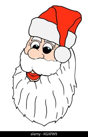 Santa Claus freehand face drawn cartoon illustration Illustration de Vecteur