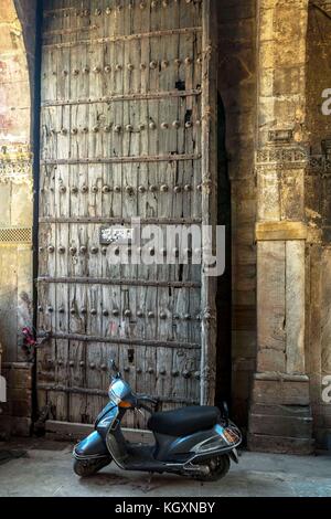 Porte d'entrée du fort bhadra, Ahmedabad, Gujarat, Inde, Asie Banque D'Images
