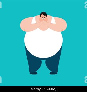 Omg fat peur. stout guy oh mon dieu. emoji peur grand homme. vector illustration Illustration de Vecteur