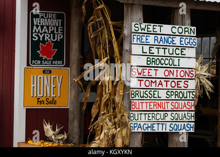 Farmstand en automne, Danville, Vermont Banque D'Images