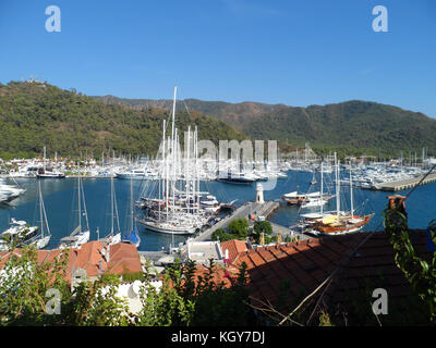 L'avis de Marmaris marina du château bar, province de Mugla, Marmaris, Turquie Banque D'Images