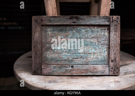 Signe vierge en bois ancienne frontière ou dans votre message personnalisé Banque D'Images