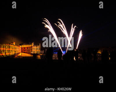 Le château de Leeds d'artifice spectaculaire, Maidstone, Kent, UK 05 novembre 2017 Banque D'Images