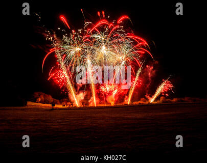 Le château de Leeds d'artifice spectaculaire, Maidstone, Kent, UK 05 novembre 2017 Banque D'Images