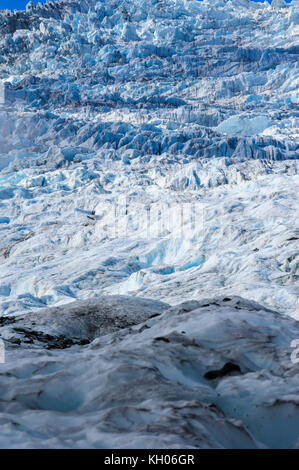 L'immense champ de glace du glacier fox, île du Sud, Nouvelle-Zélande Banque D'Images