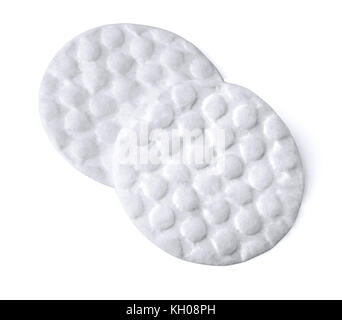 Cotton pads isolated on white with clipping path Banque D'Images