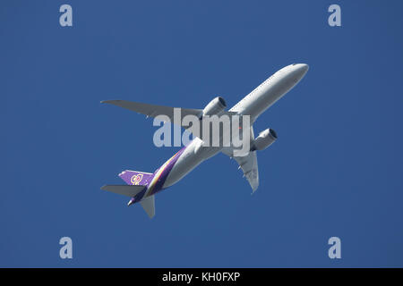 Chiang Mai, Thaïlande - 11 octobre 2017 : 787-900 boeing dreamliner hs et twb. thaiairway de décoller de l'aéroport Suvarnabhumi de Bangkok à Chiang Mai, sesana Banque D'Images