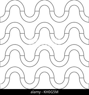 Reproductible de façon transparente motif géométrique avec des lignes ondulant Illustration de Vecteur
