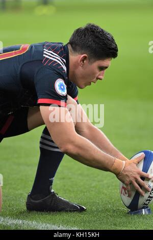 Saint Denis, hors Paris, France. 11th novembre 2017. Anthony Belleau (FRA) Rugby : rencontre de rugby entre la France et la Nouvelle-Zélande au stade de France à Saint Denis, en dehors de Paris, France . Credit: FAR EAST PRESS/AFLO/Alamy Live News Banque D'Images