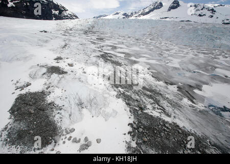 Moraine médiane, Mendenhall Glacier, Alaska Banque D'Images