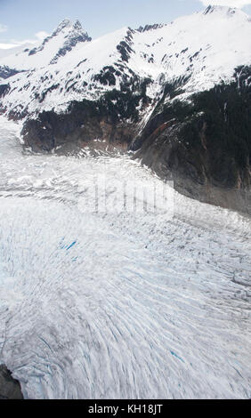 Vue aérienne de Mendenhall Glacier, Alaska Banque D'Images