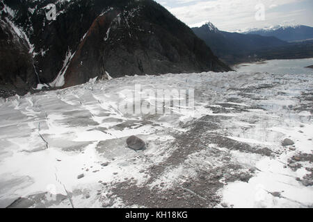 Moraine glaciaire, Mendenhall Glacier, Alaska Banque D'Images