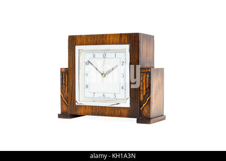 Un carré vintage Sterling-horloge électrique synchrone en cas de parquet poli, c1937 Banque D'Images