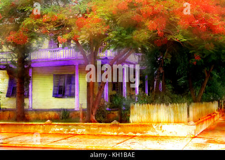 Ancienne maison victorienne de Key West, Key West, Floride Banque D'Images