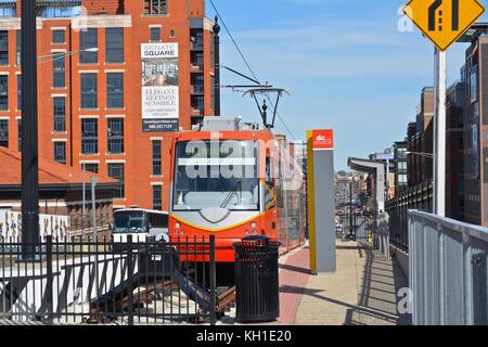 Le tramway de Washington D.C., vu à son Union Station Terminus dans le centre-ville de Washington D.C. Banque D'Images