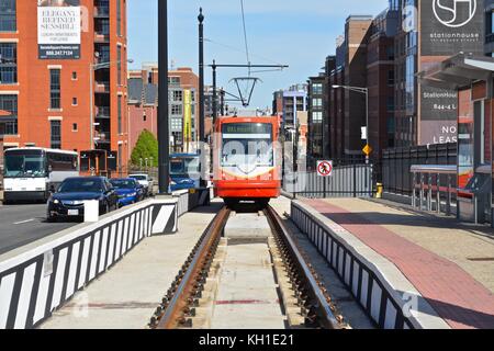 Le tramway de Washington D.C., vu à son Union Station Terminus dans le centre-ville de Washington D.C. Banque D'Images